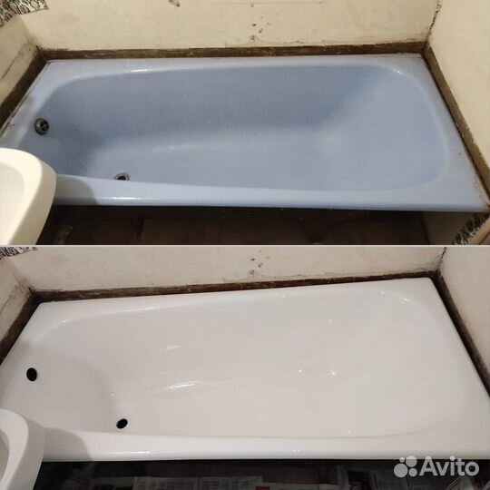 Реставрация ванн жидким акрилом эмалью или мрамор