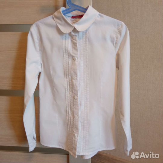 Рубашка для девочки белая р. 140-146