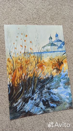 Монастырь, зимний пейзаж, снег