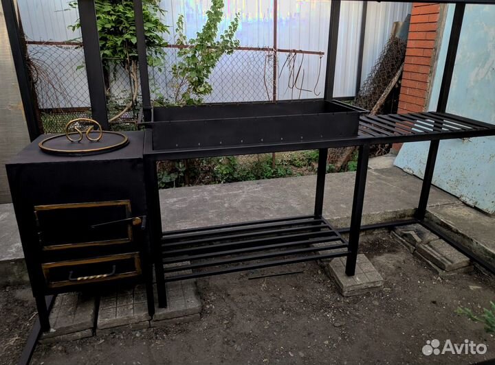 Мангал с печкой под казан