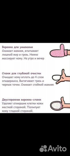 Варежка для умывания, спонж, варежка-спонж