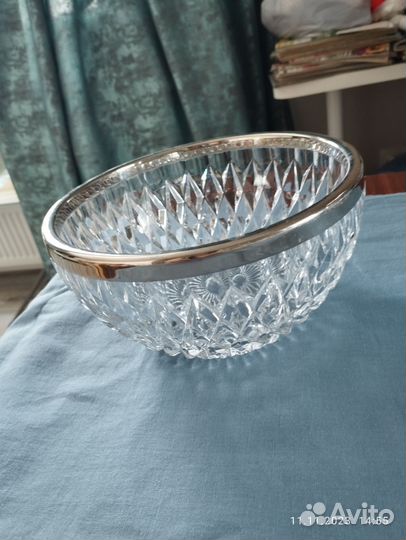 Салатник, конфетница хрустальная