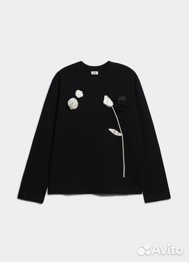 Лонгслив Lime с цветами xs s m l