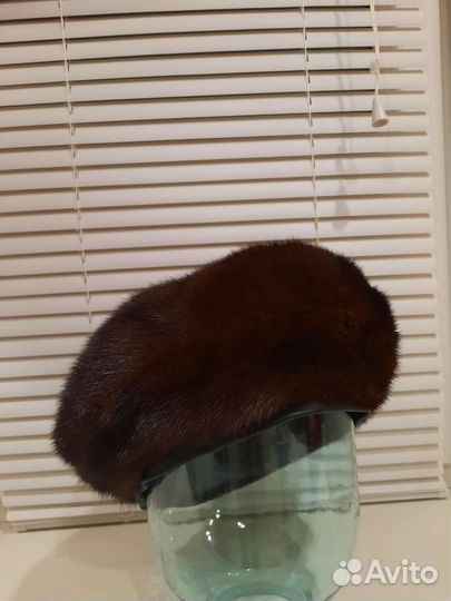 Берет женский норковый мягкий