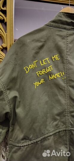 Куртка хаки zara denim s с вышивкой и шипами