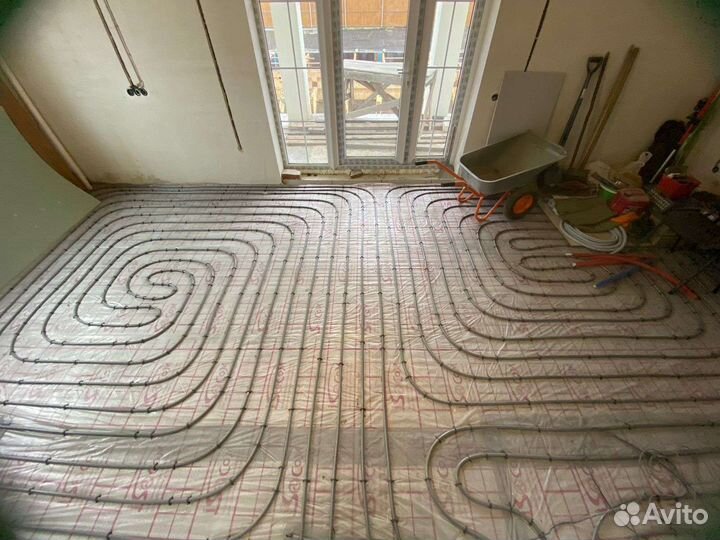 Монтаж тёплых полов, установка системы отопления