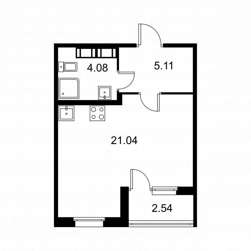 Квартира-студия, 31,5 м², 5/9 эт.