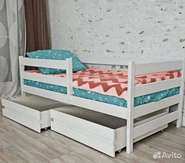 Кроватка берёза софа эко детская с бортиком