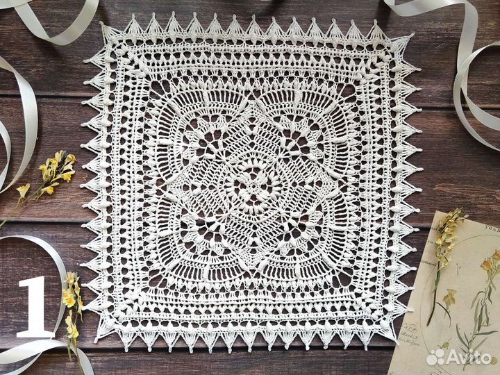 Квадратные салфетки. Салфетки вязаные крючком