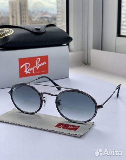 Очки ray ban oval double bridge пепельные