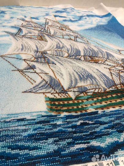 Картина ручная работа корабль на Новый год