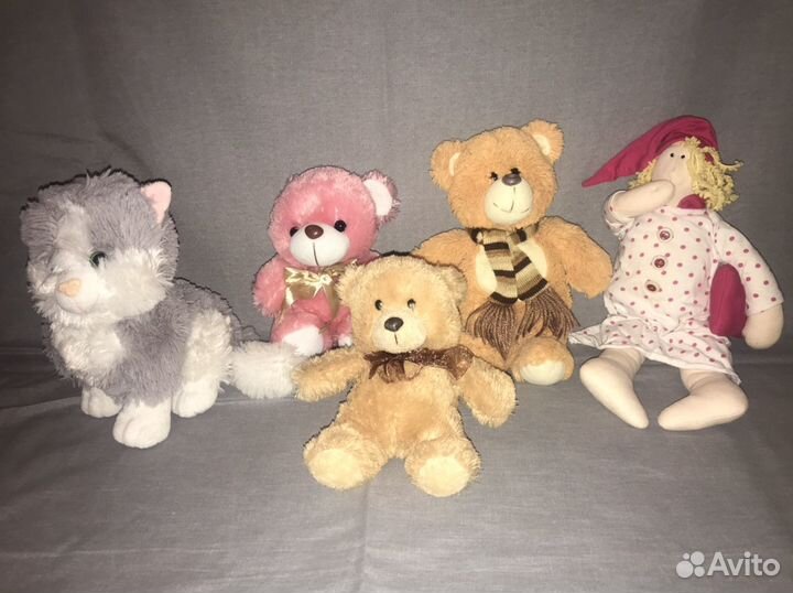 Игрушки мягкие, мешок для подарка