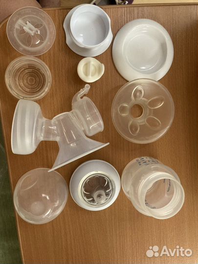 Молокоотсос Avent электрич.+баночки для хранения