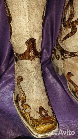 Сапоги. казаки. Италия,эксклюзив. Кожа варана