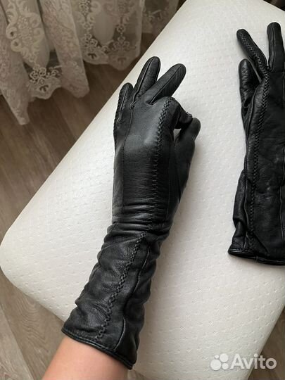 Перчатки женские кожаные размер 7