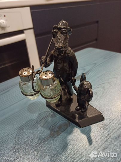 Крокодил Гена и Чебурашка солонка 70е гг