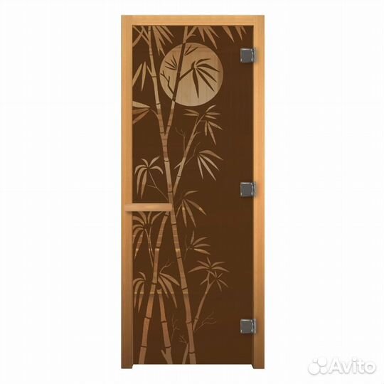 Дверь для Бани стекло Бронза Матовая 