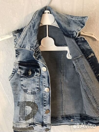 Джинсовая жилетка для девочки