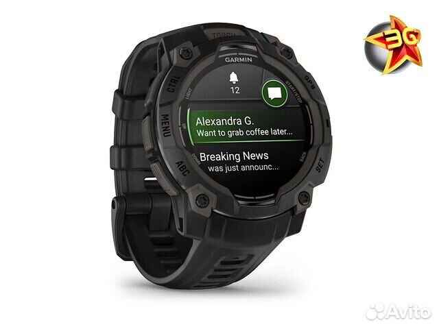 Часы Garmin Instinct 3 45 mm amoled Black 010-02936-00
