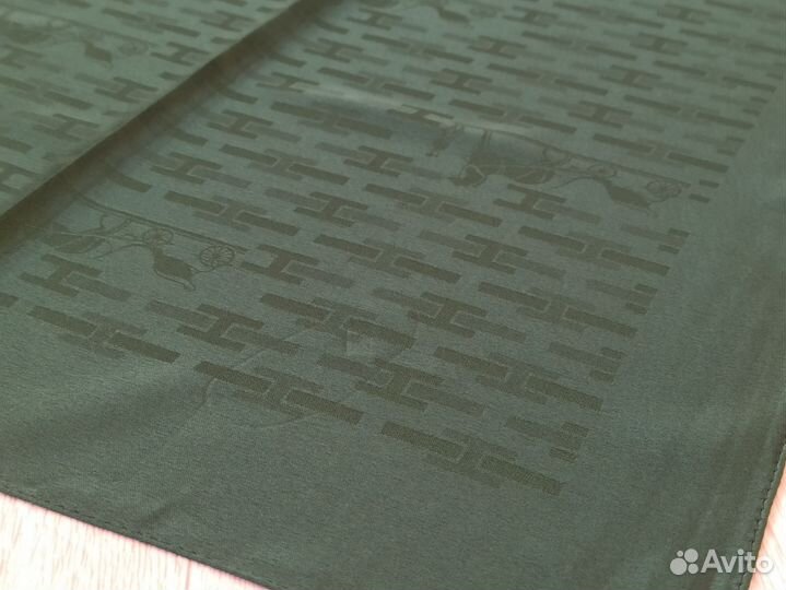 Зелёный платок Hermes шелк Жаккард 10 цв
