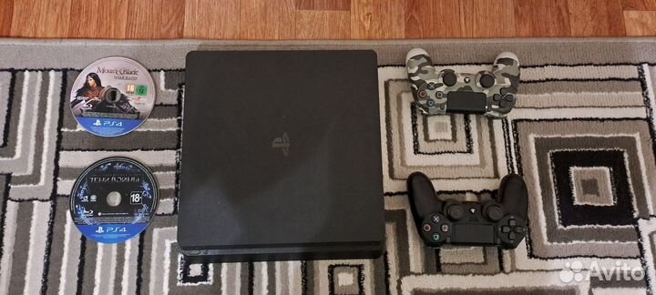Sony playstation 4 slim 1tb, с дисками