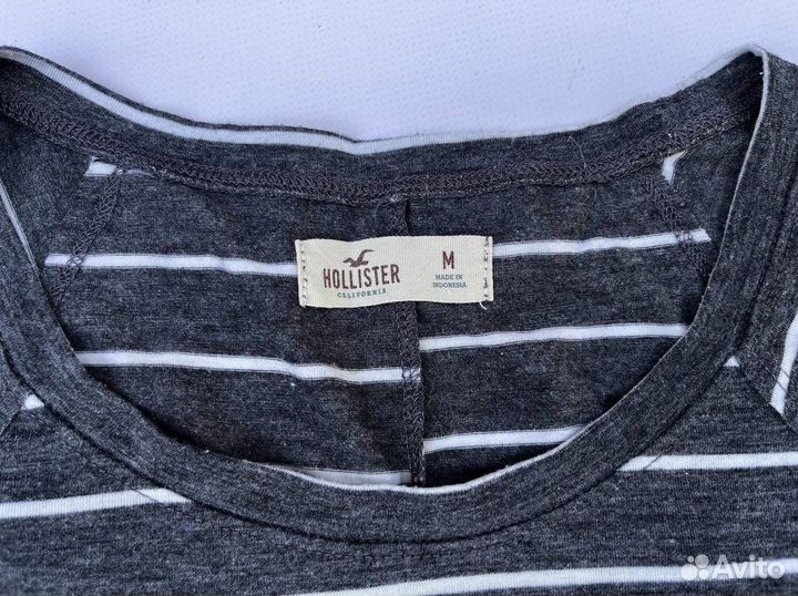 Hollister М 44 лонгслив в полоску тонкий легкий