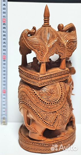 Слон с паланкином резной, сандал, богатство в дом