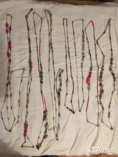 Бусы елочные новогодние стеклярус СССР