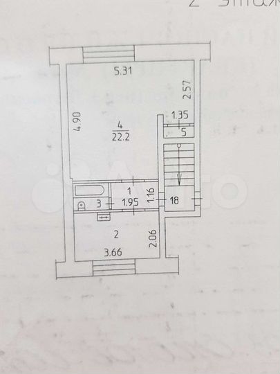 1-к. квартира, 34,3 м², 2/2 эт.