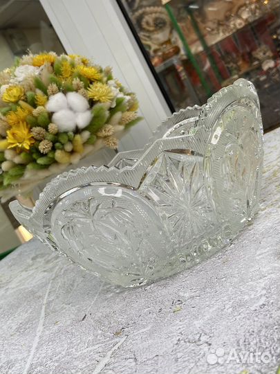 Хрустальная ваза для фруктов СССР