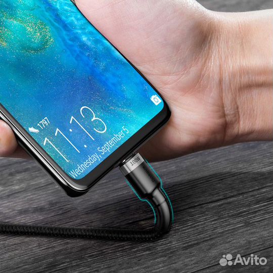 Кабель USB Type-C на USB Type-C 2м Baseus 100w