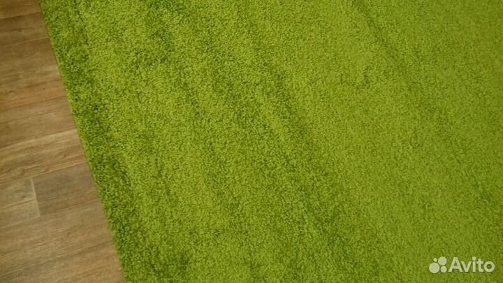 Ковер шегги зеленый с длинным ворсом