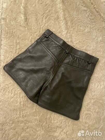 Шорты кожаные (натуральная кожа) под zara