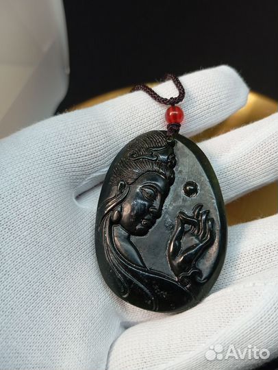 Нефрит. Кулон подвес Будда нежность