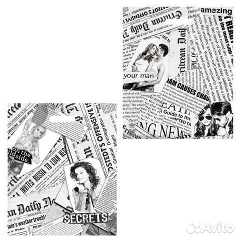 Пакет с вырубной ручкой пвд, 45х38 см, Газетный ми