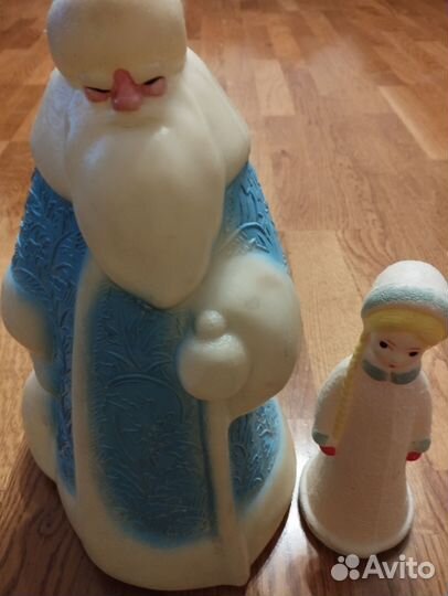 Дед мороз и снегурочка СССР пластик