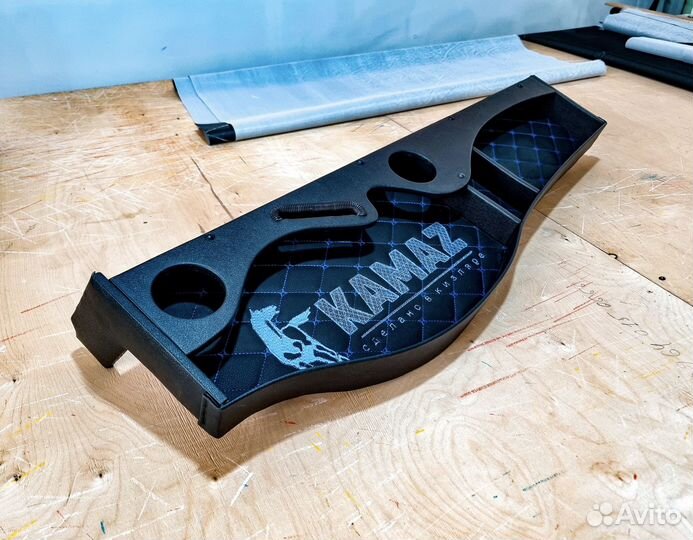 Столик евро на панель камаз с лого синий ромб