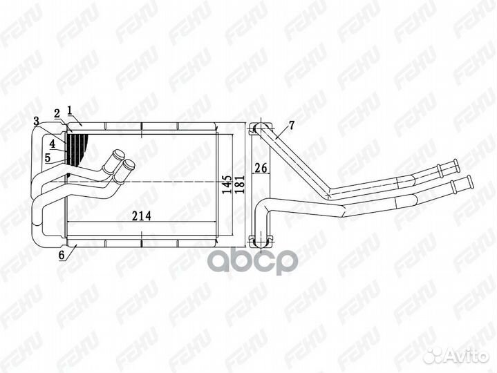 Радиатор отопителя FRH1052 fehu