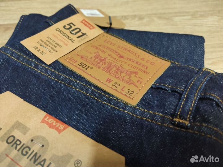 Джинсы Levis 501 индиго, 32/32