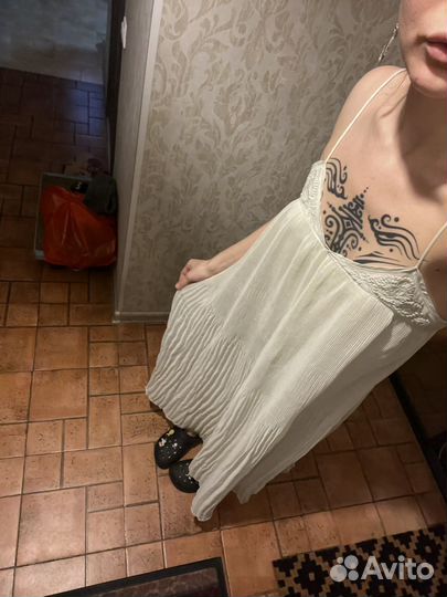 Белый сарафан макси