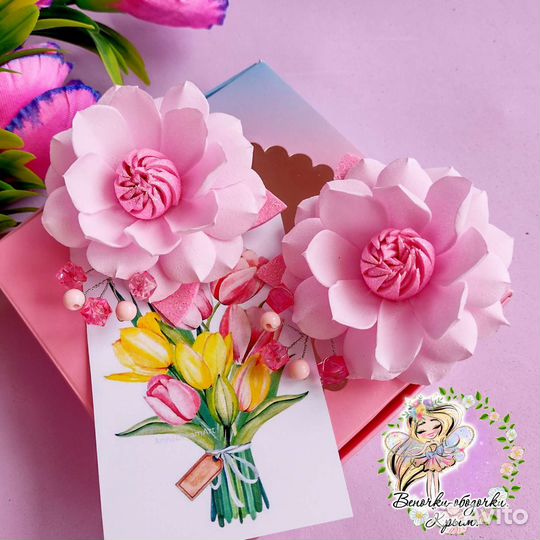 Цветы на заколках (резинках)