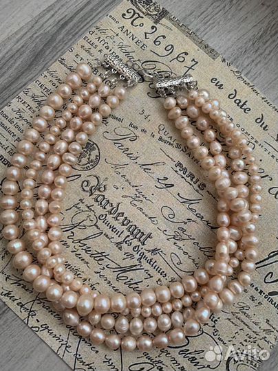 Колье натуральный жемчуг