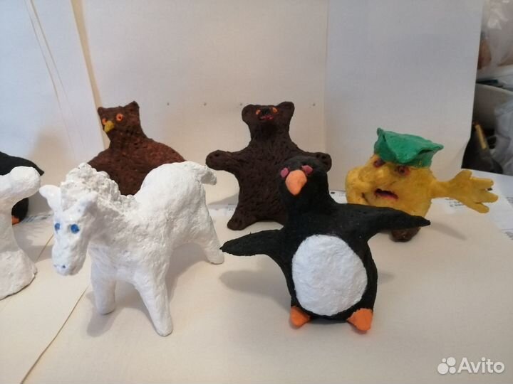 Ёлочная игрушка СССР. фигурка пингвин.папье -маше