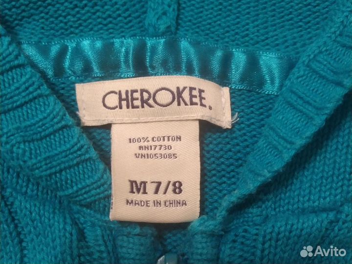 Кофта на девочку с капюшоном 7/8 лет cherokee