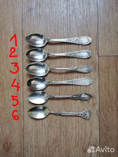 Ложки мельхиоровые 6 шт. Разные. 250 - 1 шт
