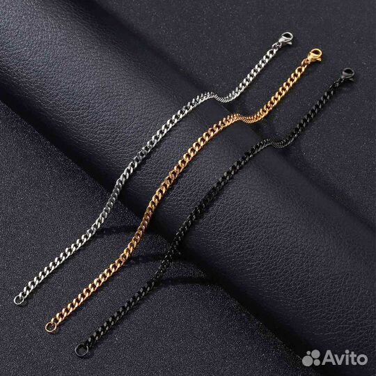 Браслет цепочка Triniti (микс) (золотой)