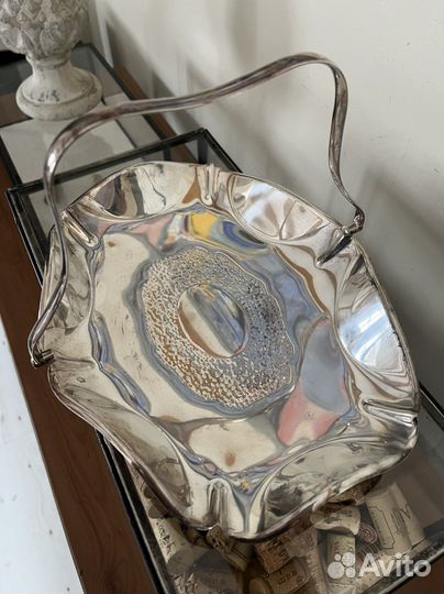 Антикварное блюдо фруктовница. Серебрение