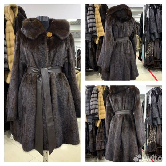 Шуба норковая с капюшоном.Греция 44-48
