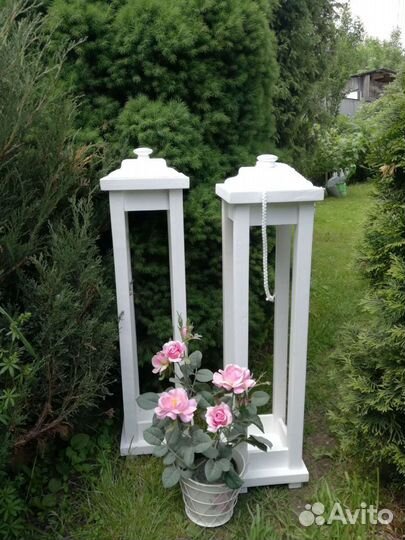 Подсвечник деревянный декоративный белый