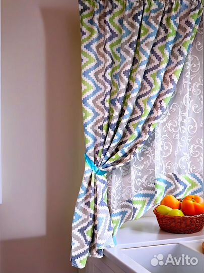 Комплект коротких штор в восточном стили